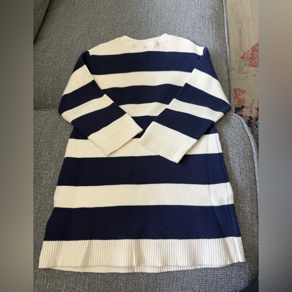 Zara Toddler Striped Navy and Cream Sweater Dress NWOT Size 4T - Picture 2 of 7